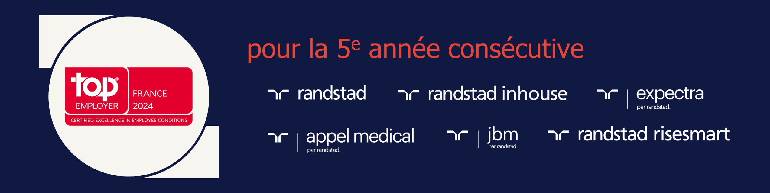Le Groupe Randstad France est certifié Top Employer, pour la 5ème année consécutive ! 